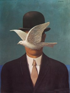 Ilustración de Magritte. The Man In The Bowler Hat