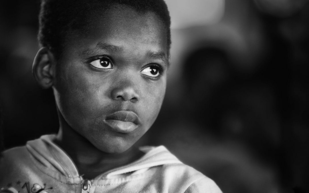 black and white boy child face