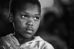 black and white boy child face